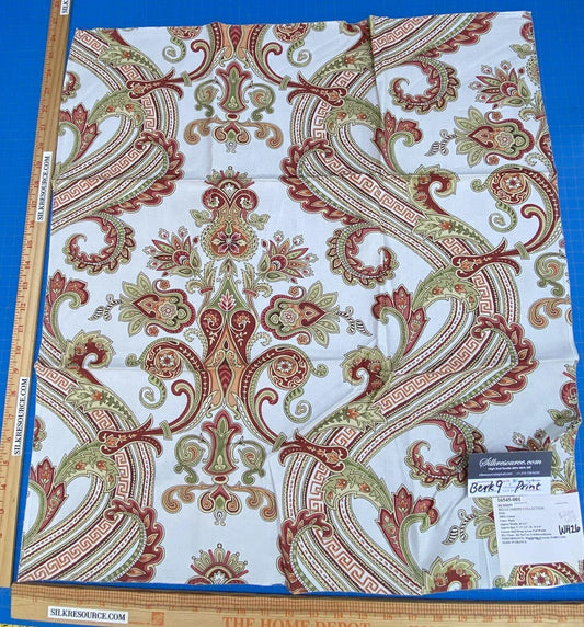 31 Berkbox9 Length Scalamandre Print 27x25 Inches Hudson Belle Jardin Collection White Paisley Printed Cotton Sateen Belle Jardin Collection Fr France MSRP USD 216/y