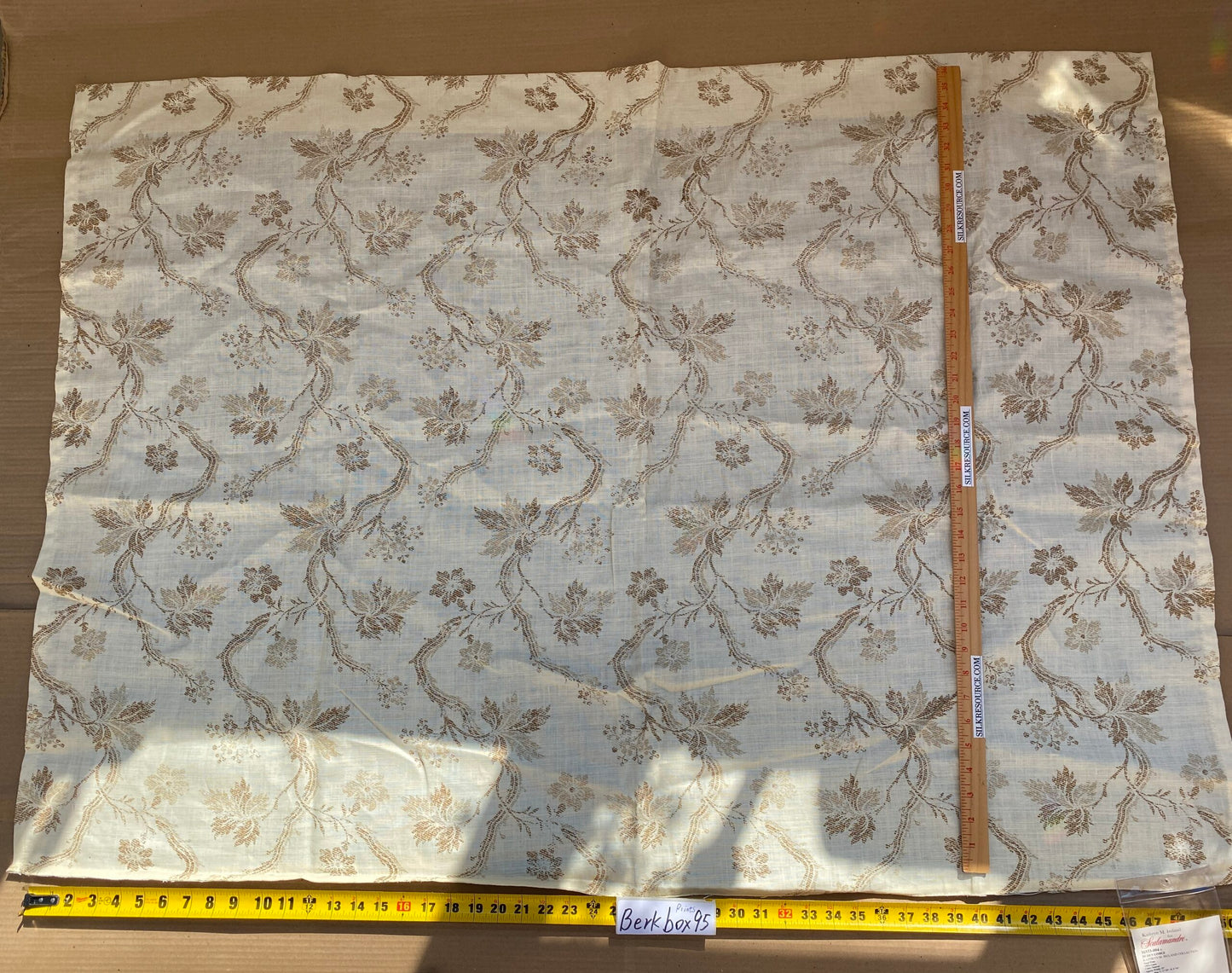 14 BerkBox95 Printed Fabrics by Scalamandre Duden Lodge Neutral Brown Beige Botanical Foliage Linen MSRP 238/y