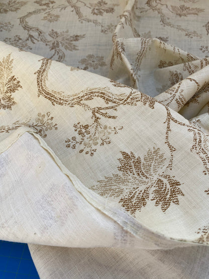 14 BerkBox95 Printed Fabrics by Scalamandre Duden Lodge Neutral Brown Beige Botanical Foliage Linen MSRP 238/y