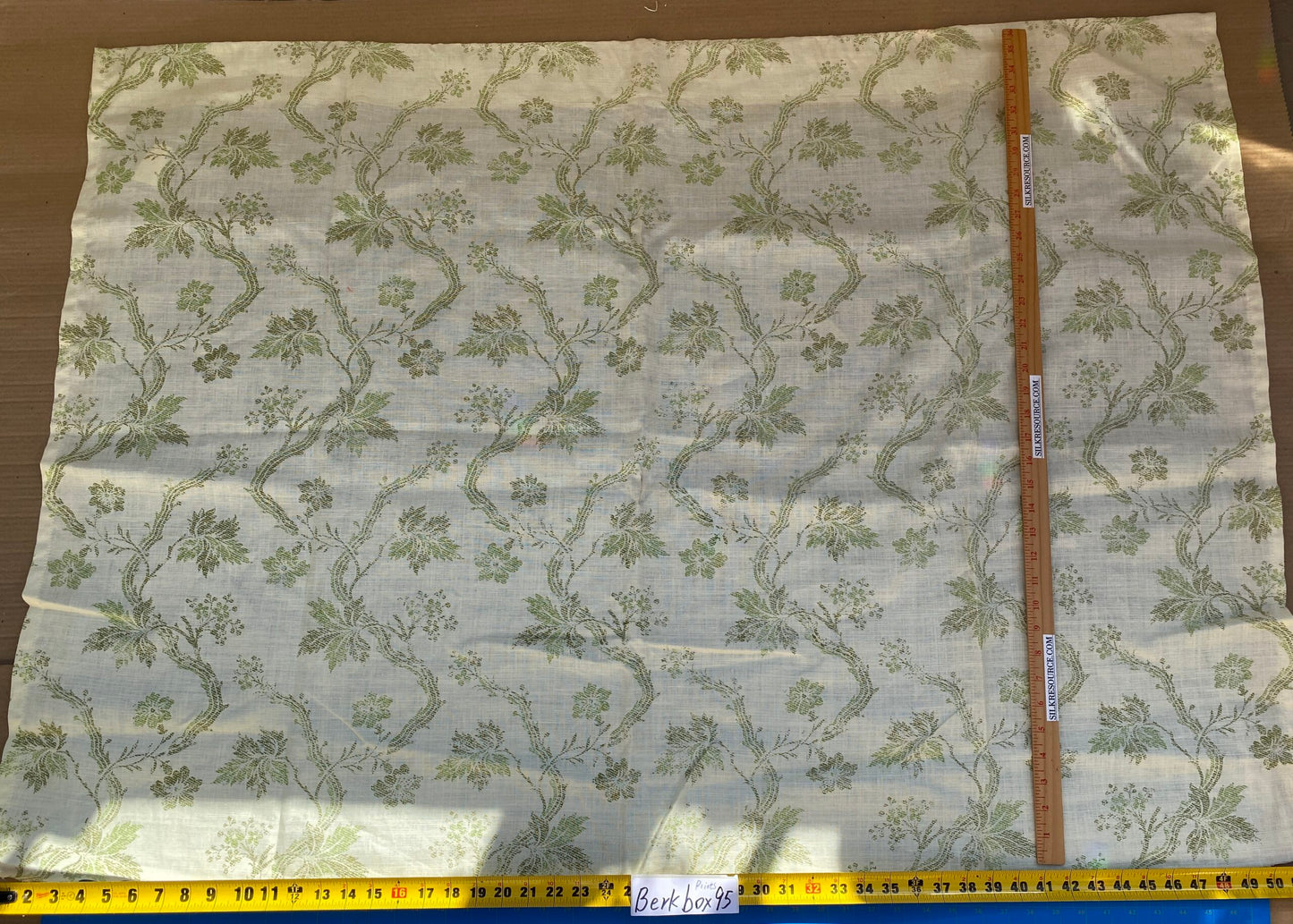 15 BerkBox95 Printed Fabrics by Scalamandre Duden Lodge Green Beige Botanical Foliage Linen MSRP 238/y