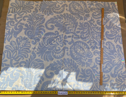 16 BerkBox95 Printed Fabrics by Grey Watkins Pamlico Sky blue White Historic Botanical Foliage Linen MSRP USD656/y