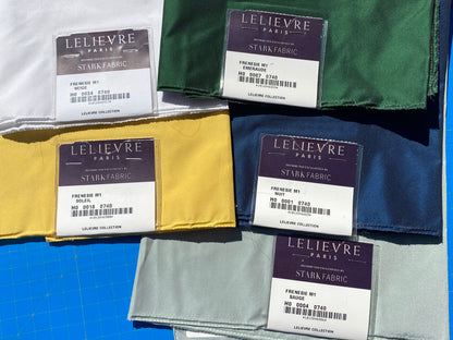 3 Berkbox105 Square Scalamandre Lelievre Paris Frenesie M1 Plain Solid Polyester Taffeta – 34 Pieces with different colors 24.5″width 15″ Long