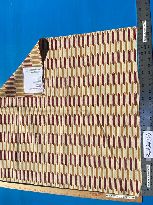 4 Berkbox105 Square Scalamandre Shane Rosso Giallo Yellow Red Jacquard Cotton Geometric