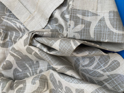 17 BerkBox95 Printed Fabrics by Grey Watkins Pamlico Grey Teal Historic Botanical Foliage Linen MSRP USD656/y