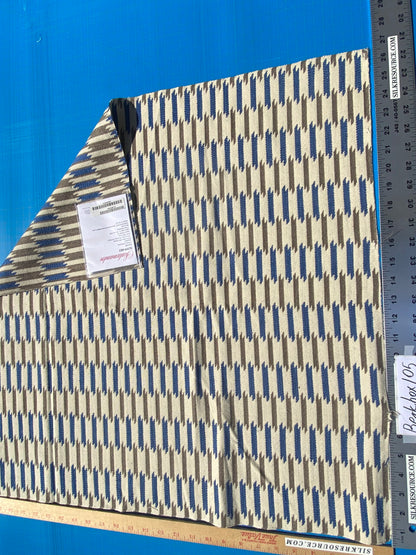 5 Berkbox105 Square Scalamandre Shane Rosso Blu Grigio Blue Gray Jacquard Cotton Geometric