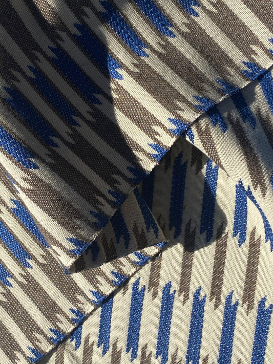 5 Berkbox105 Square Scalamandre Shane Rosso Blu Grigio Blue Gray Jacquard Cotton Geometric