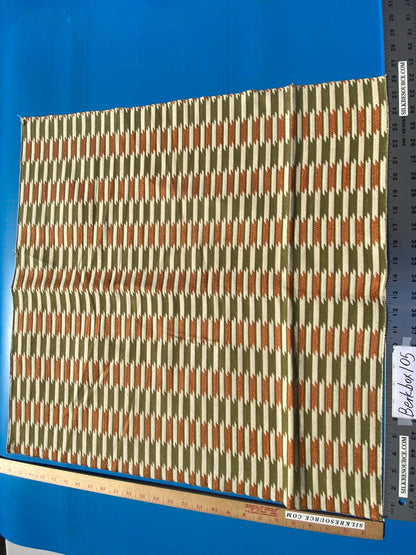 6 Berkbox105 Square Scalamandre Shane  Orange Green Jacquard Cotton Geometric