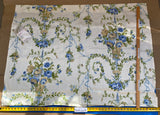 18 BerkBox95 Printed Fabrics by Scalamandre Arabella Print Blues, Golds &amp; Greens Heavy Linen Floral Foliage Neoclassic Scroll Design MSRP USD 400+/Y