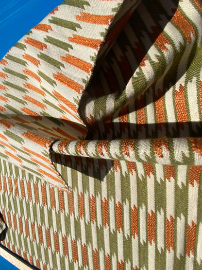 6 Berkbox105 Square Scalamandre Shane  Orange Green Jacquard Cotton Geometric