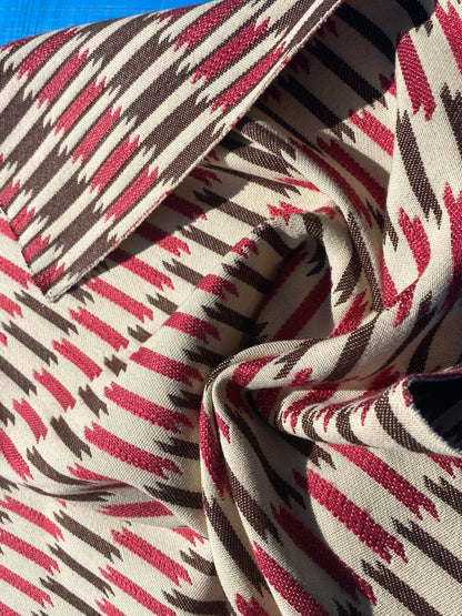 8 Berkbox105 Square Scalamandre Shane Bordeauz Rosso Marrone Red Brown  Jacquard Cotton Geometric