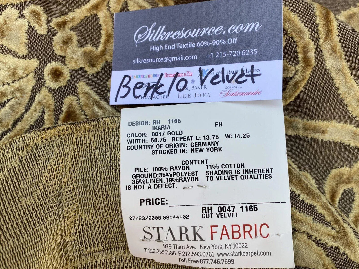 4e Berkbox10 Length Scalamandre Velvet 26x34 Inches Ikaria Gold