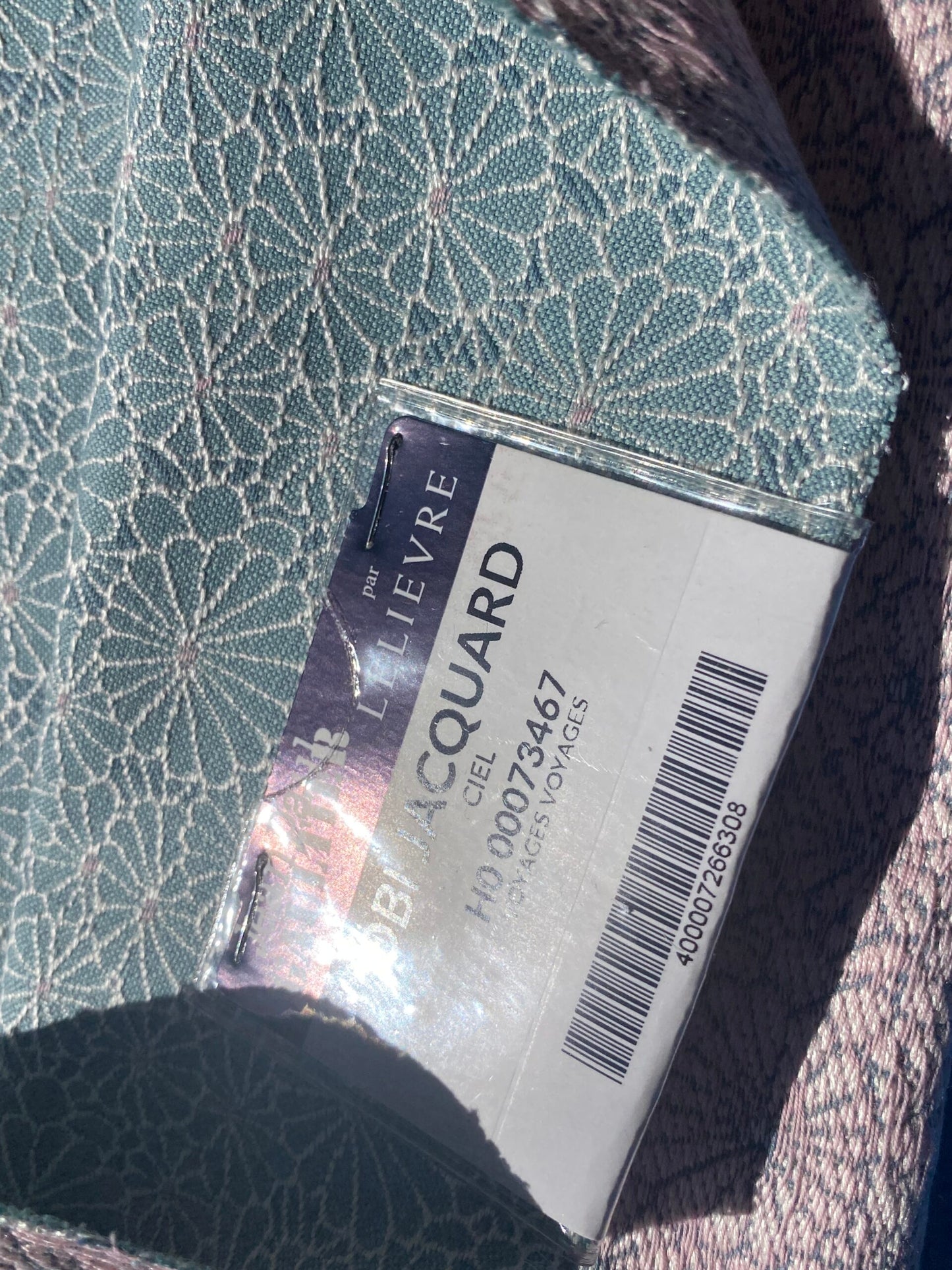 9 Berkbox105 Square Scalamandre Jean Paul Gaultier Obi Jacquard Ciel Blue White Floral Small Scale