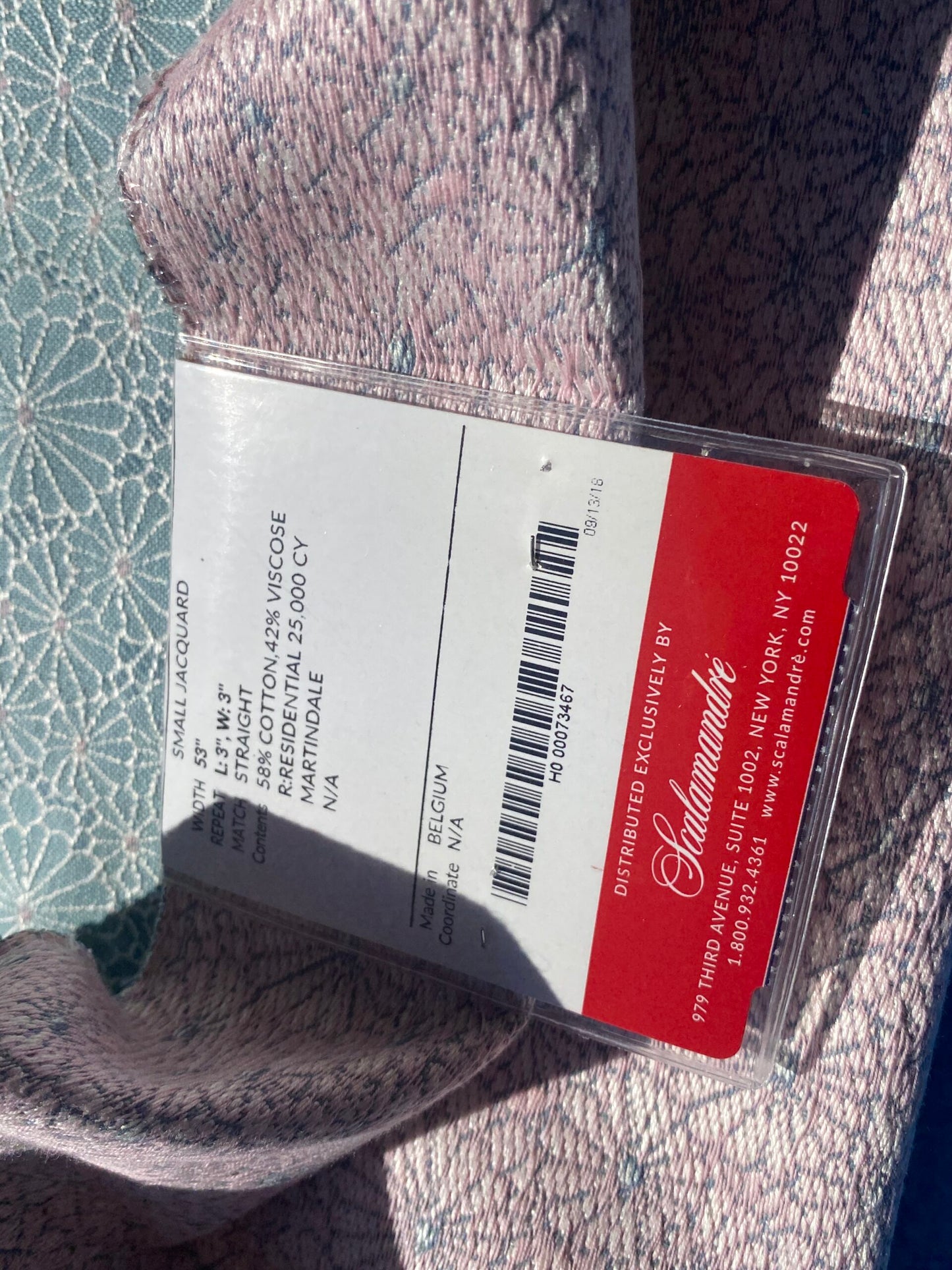 9 Berkbox105 Square Scalamandre Jean Paul Gaultier Obi Jacquard Ciel Blue White Floral Small Scale