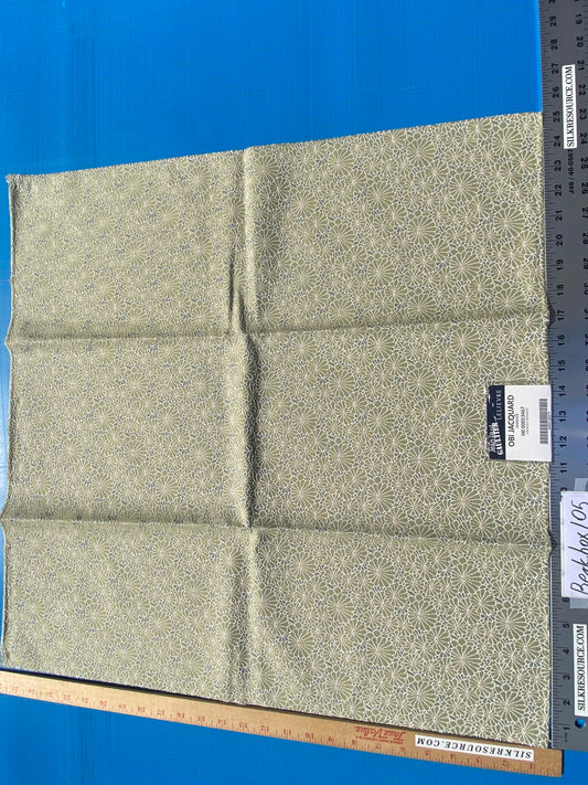 10 Berkbox105 Square Scalamandre Jean Paul Gaultier Obi Jacquard Amande Green White Floral Small Scale