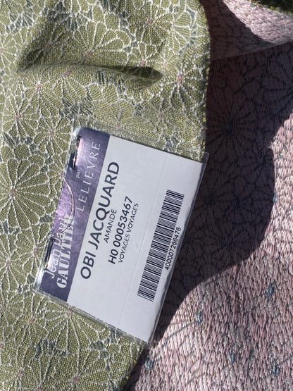 10 Berkbox105 Square Scalamandre Jean Paul Gaultier Obi Jacquard Amande Green White Floral Small Scale