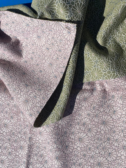 10 Berkbox105 Square Scalamandre Jean Paul Gaultier Obi Jacquard Amande Green White Floral Small Scale