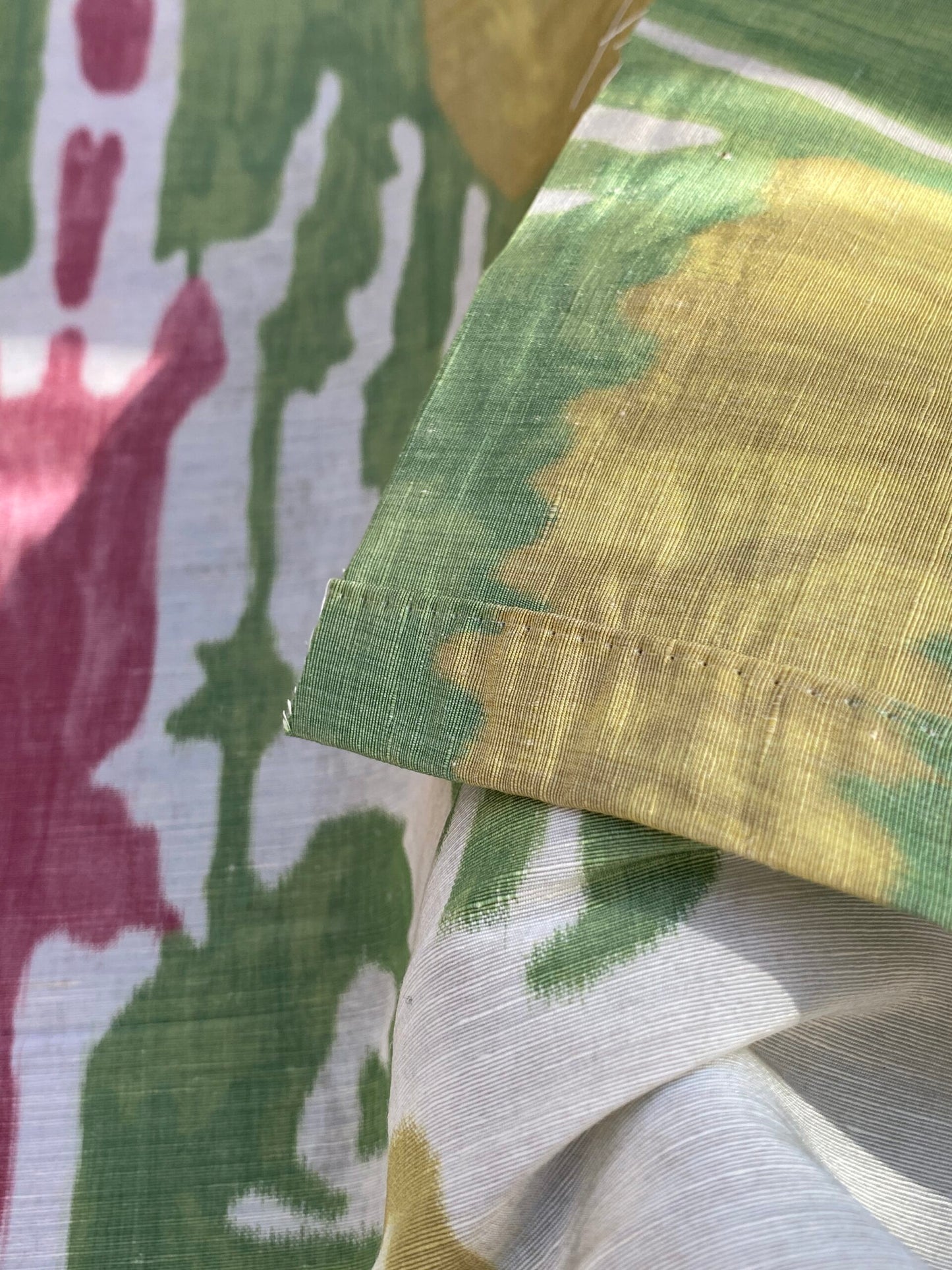 20 BerkBox95 Printed Fabrics by Scalamandre Oasis Outdoor Print Red White Green Yellow Large Ikat Suzani MSRP USD 198/Y