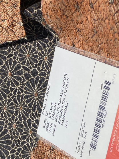 11 Berkbox105 Square Scalamandre Jean Paul Gaultier Obi Jacquard Noir Black White Floral Small Scale