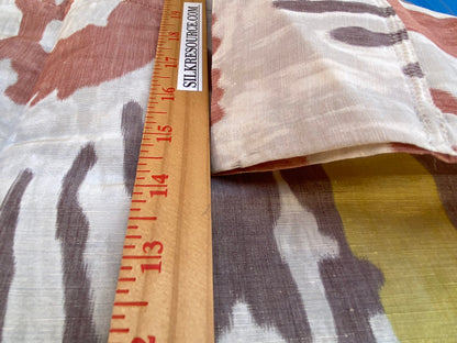 21 BerkBox95 Printed Fabrics by Scalamandre Oasis Outdoor Print Red White Brown Yellow Large Ikat Suzani MSRP USD 198/Y