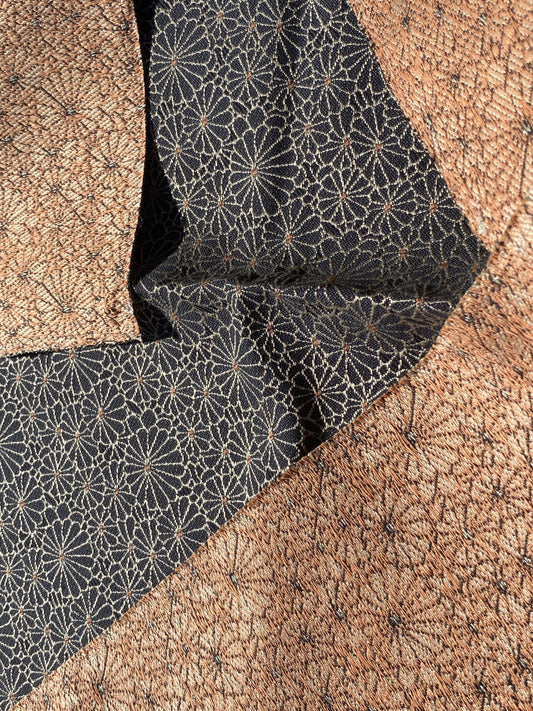 11 Berkbox105 Square Scalamandre Jean Paul Gaultier Obi Jacquard Noir Black White Floral Small Scale