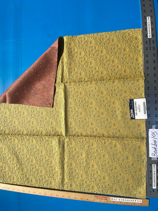 12 Berkbox105 Square Scalamandre Jean Paul Gaultier Obi Jacquard Dore Yellow Floral Small Scale