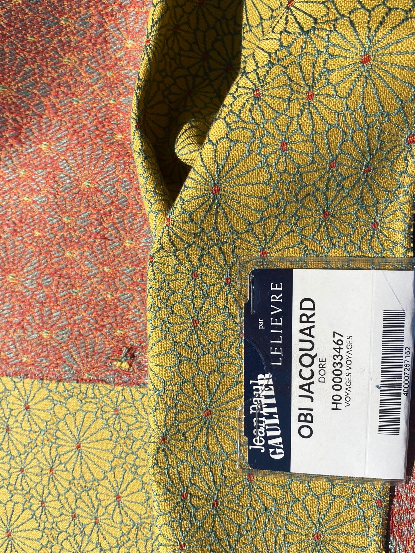 12 Berkbox105 Square Scalamandre Jean Paul Gaultier Obi Jacquard Dore Yellow Floral Small Scale