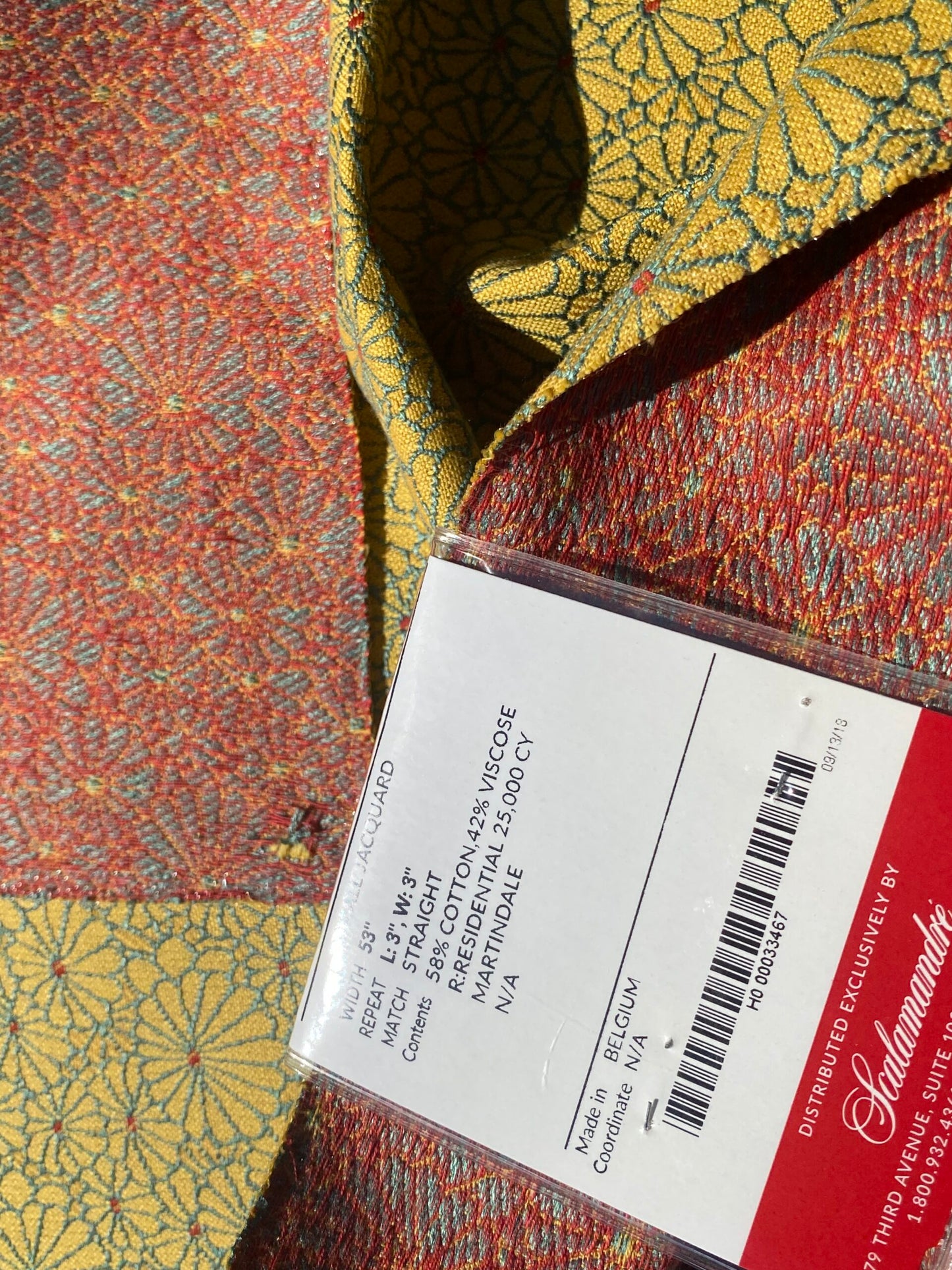 12 Berkbox105 Square Scalamandre Jean Paul Gaultier Obi Jacquard Dore Yellow Floral Small Scale