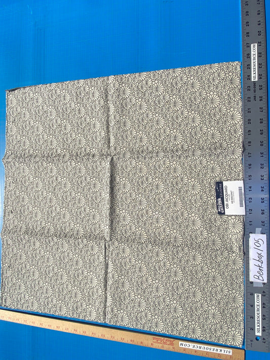 14 Berkbox105 Square Scalamandre Jean Paul Gaultier Obi Jacquard Nature Cream White Floral Small Scale