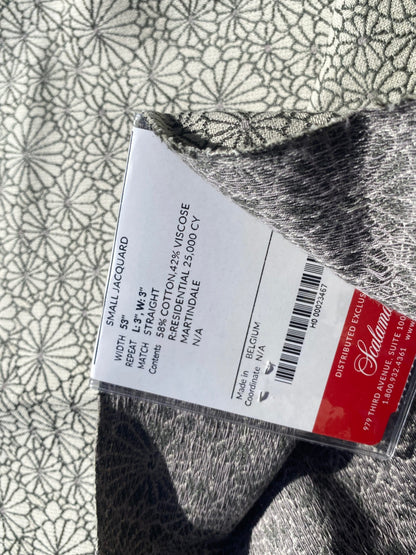 14 Berkbox105 Square Scalamandre Jean Paul Gaultier Obi Jacquard Nature Cream White Floral Small Scale