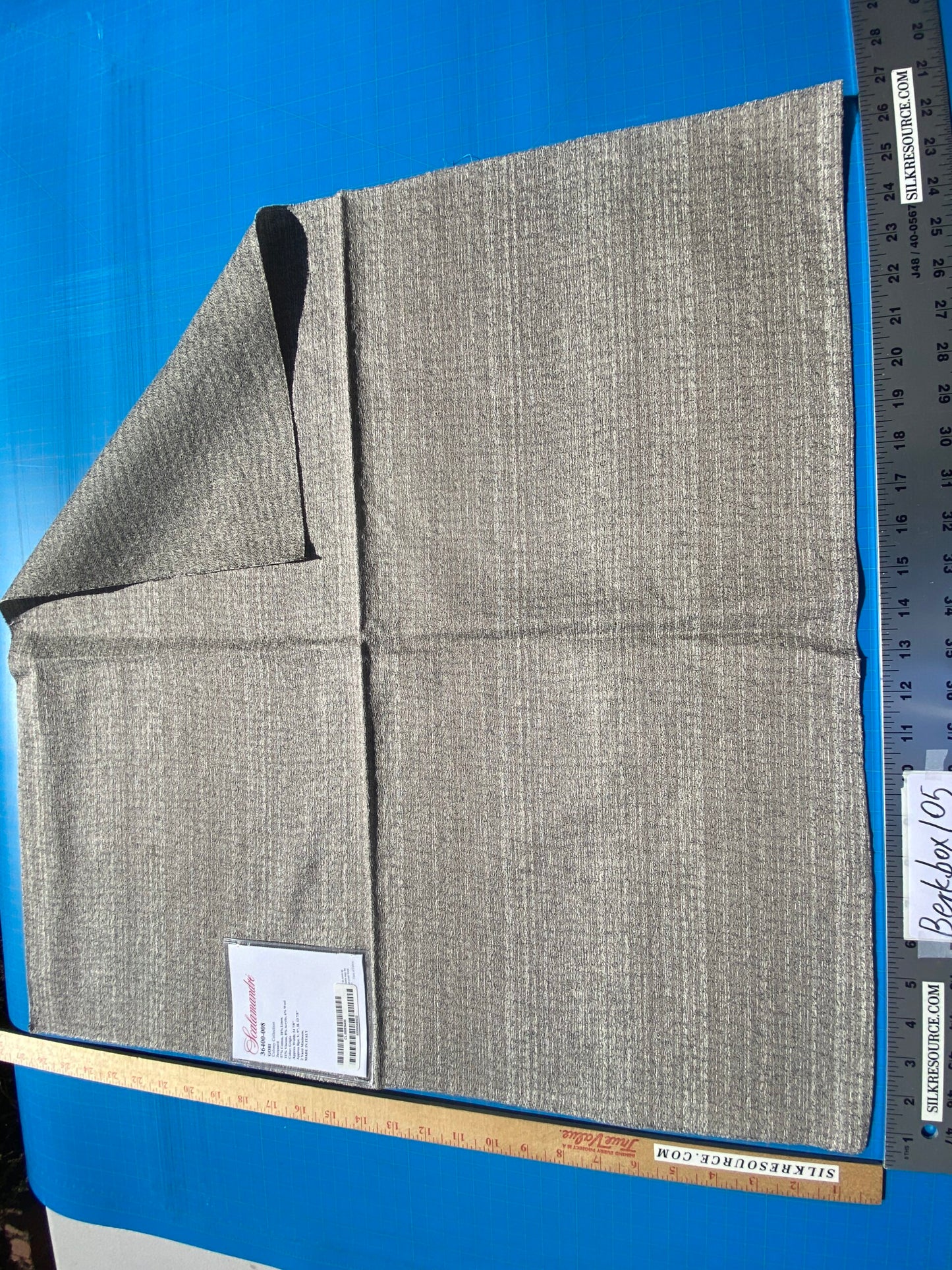 16 Berkbox105 Square Scalamandre Gobi Grigio Gray Jacquard Cotton Strie Texture