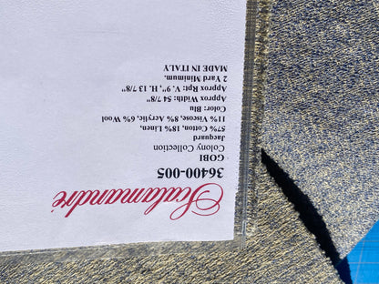 17 Berkbox105 Square Scalamandre Gobi Blu Blue Jacquard Cotton Strie Texture