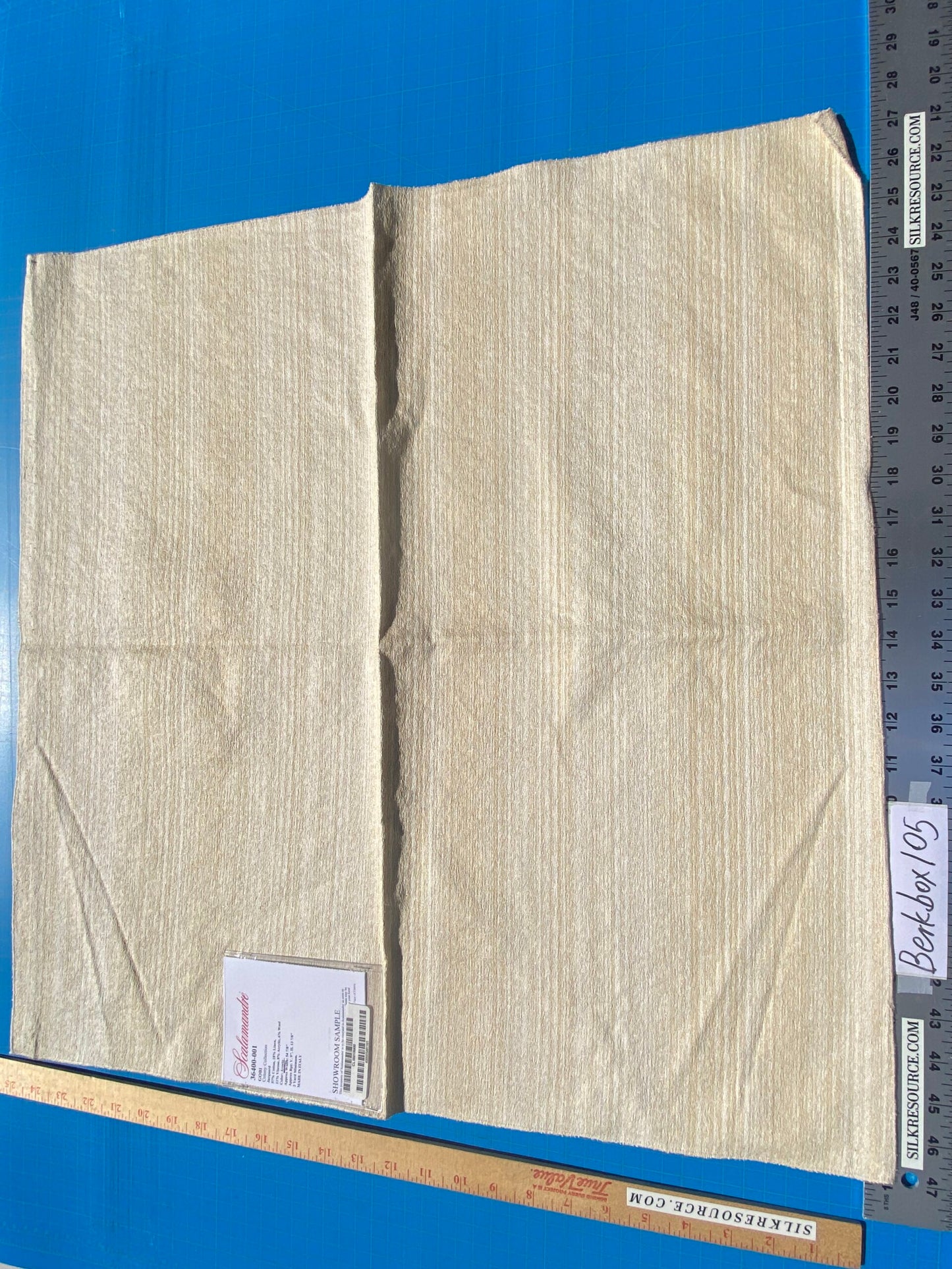 18 Berkbox105 Square Scalamandre Gobi Avorio Ivory Jacquard Cotton Strie Texture