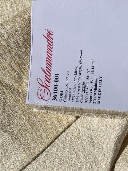 18 Berkbox105 Square Scalamandre Gobi Avorio Ivory Jacquard Cotton Strie Texture