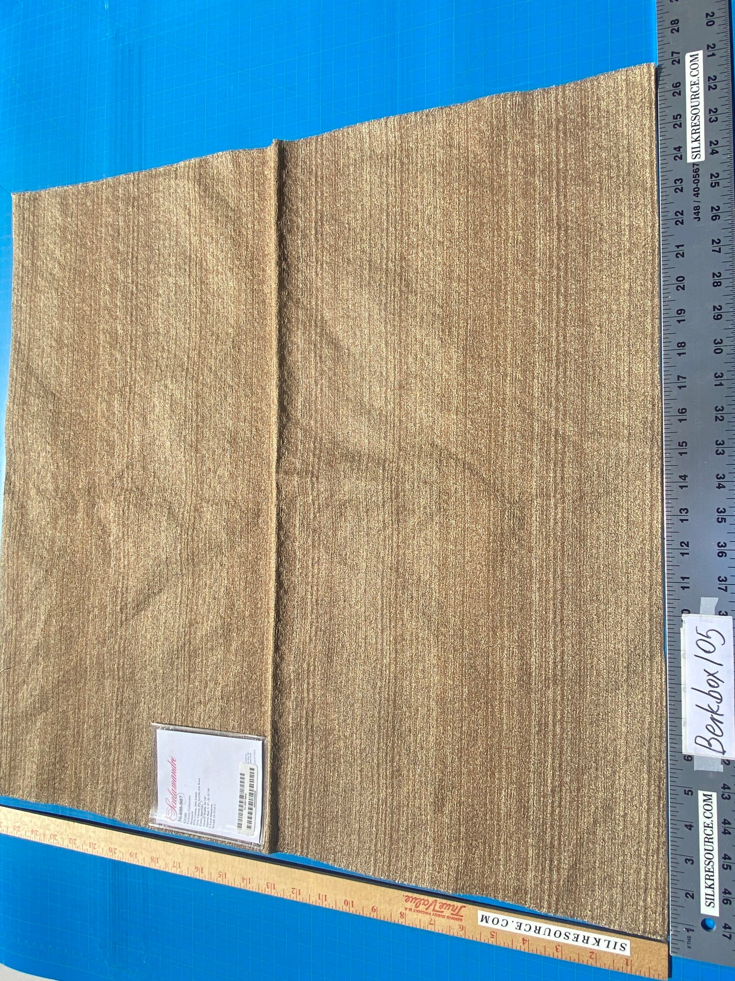 19 Berkbox105 Square Scalamandre Gobi Marrone Brown Jacquard Cotton Strie Texture