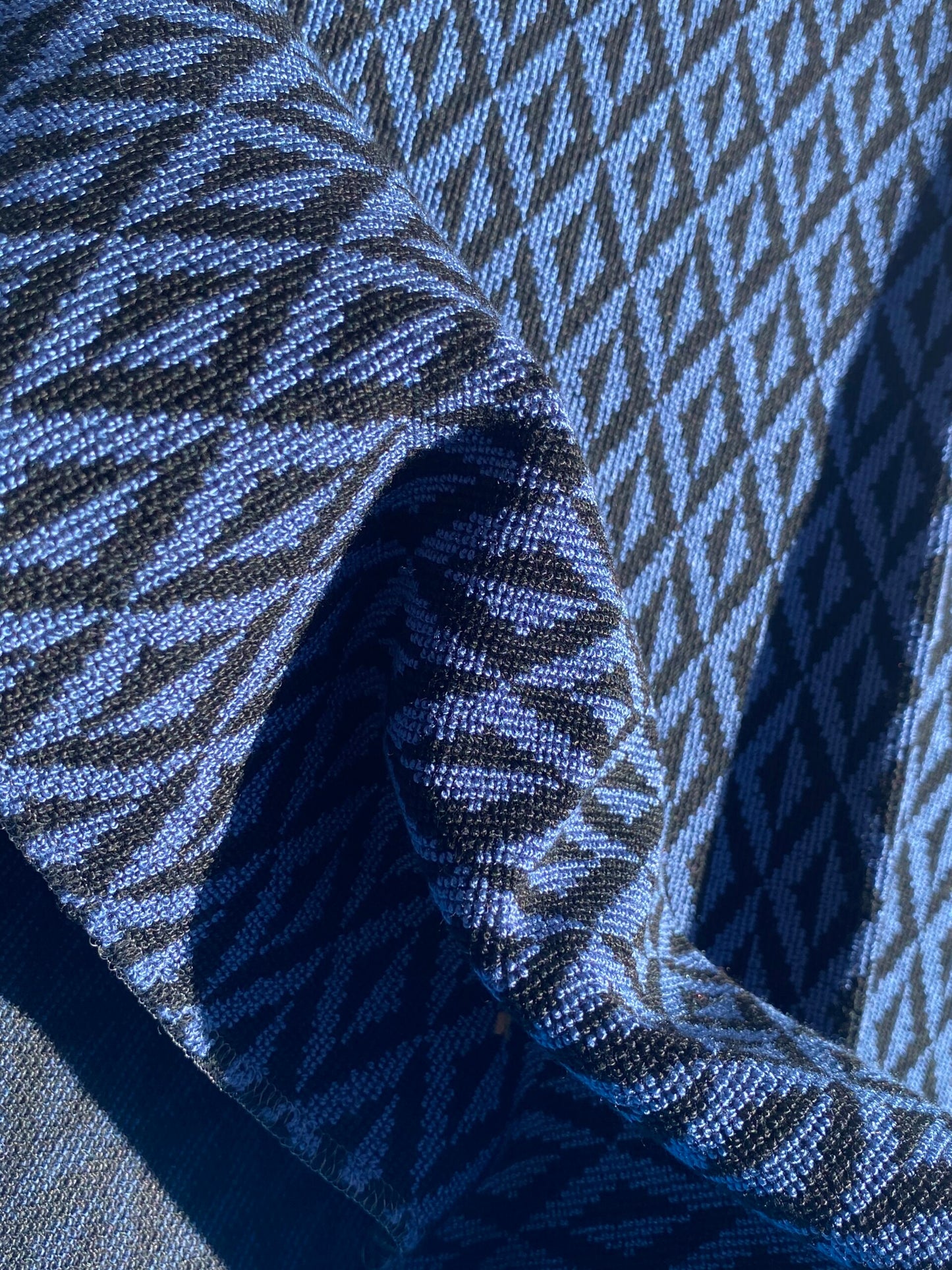 23 Berkbox105 Square Scalamandre Lelievre Paris Origami Epingle Nuit Blue Black Diamond Geometric Small Scale MSRP USD374/y