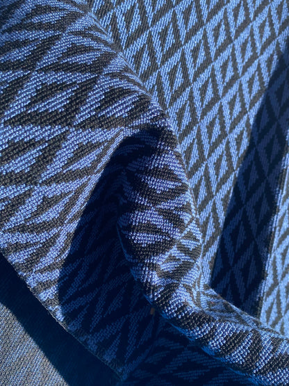 23 Berkbox105 Square Scalamandre Lelievre Paris Origami Epingle Nuit Blue Black Diamond Geometric Small Scale MSRP USD374/y