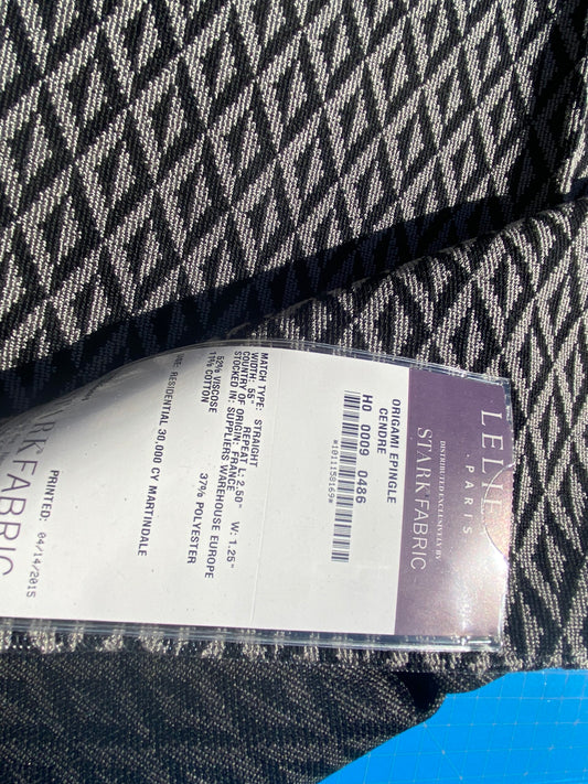 24 Berkbox105 Square Scalamandre Lelievre Paris Origami Epingle Cendre Black Gray Diamond Geometric Small Scale MSRP USD374/y (Copy)