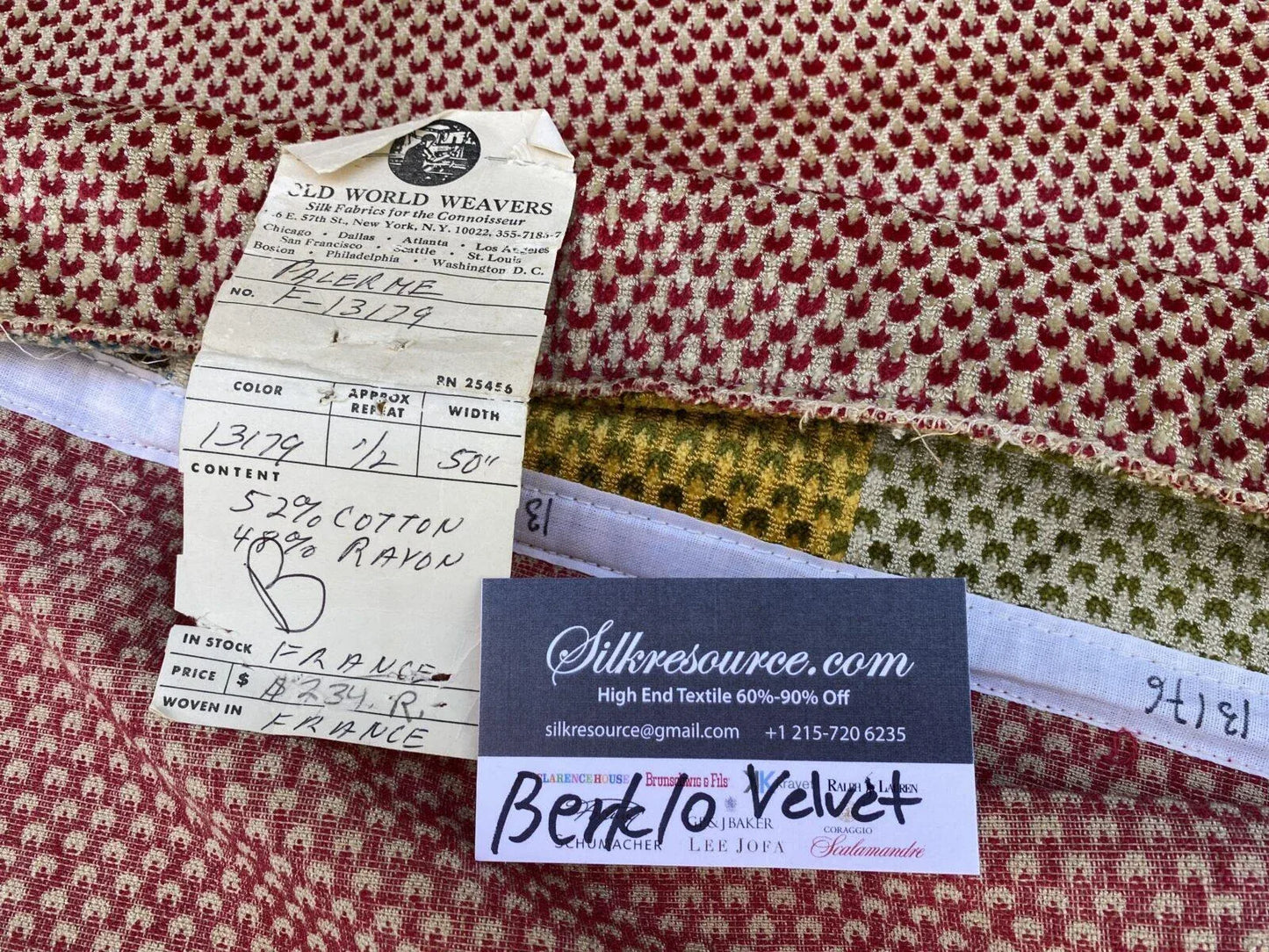 10b Berkbox10 Length Scalamandre Velvet Palerme Red/beige