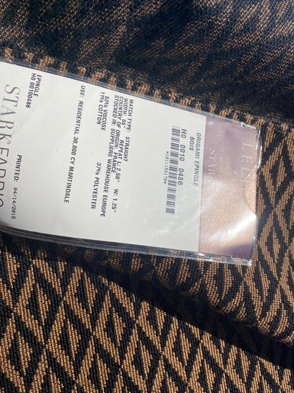 25 Berkbox105 Square Scalamandre Lelievre Paris Origami Epingle Bois Brown Black Diamond Geometric Small Scale MSRP USD374/y