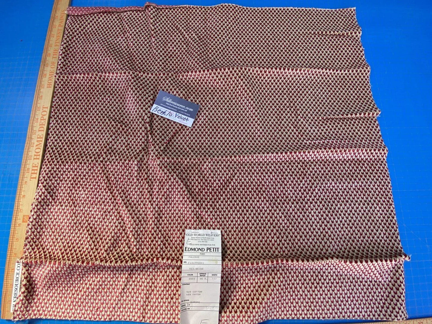 10e Berkbox10 Length Scalamandre Velvet Palerme Red/beige