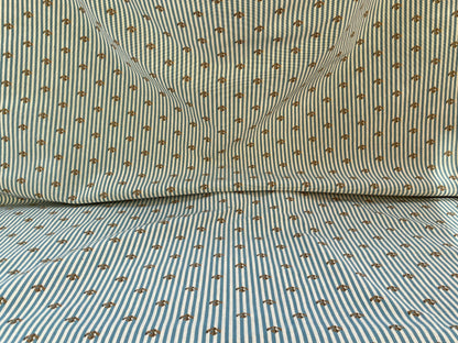 3 Berkbox96 Length Jacquard Blue and White Stripe Small Scale 2yds MSRP USD400+/y