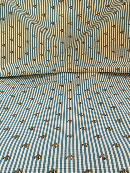 3 Berkbox96 Length Jacquard Blue and White Stripe Small Scale 2yds MSRP USD400+/y