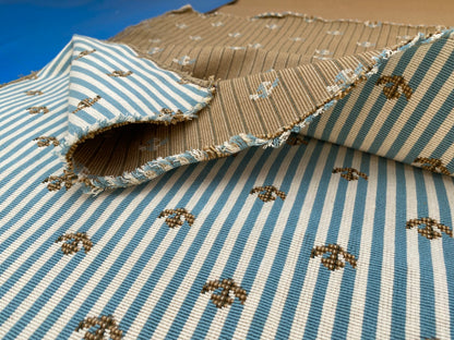 3 Berkbox96 Length Jacquard Blue and White Stripe Small Scale 2yds MSRP USD400+/y