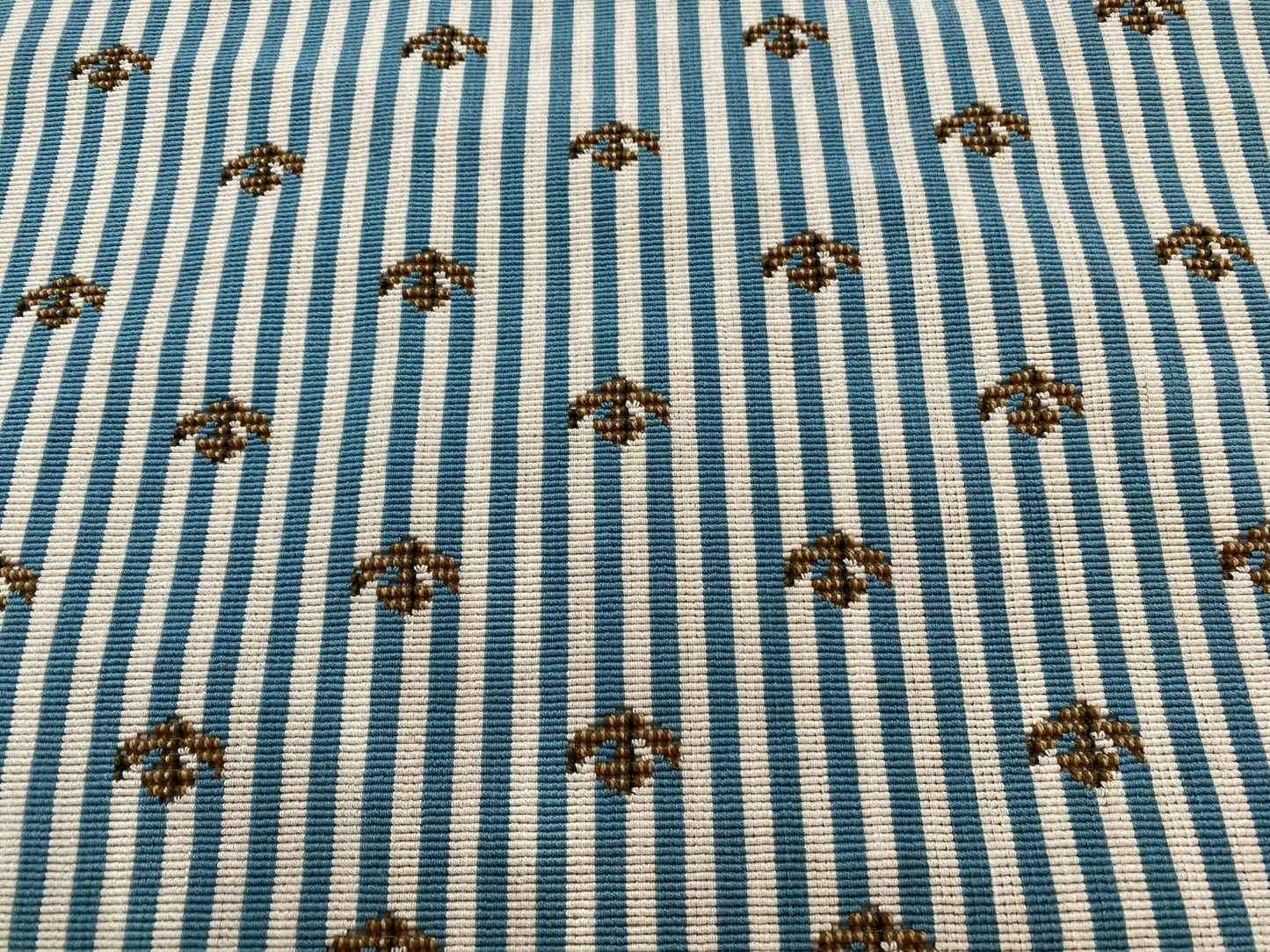3 Berkbox96 Length Jacquard Blue and White Stripe Small Scale 2yds MSRP USD400+/y