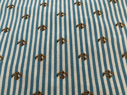 3 Berkbox96 Length Jacquard Blue and White Stripe Small Scale 2yds MSRP USD400+/y
