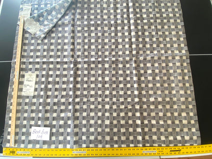 70 Berkbox104 Square Scalamandre Grey Watkins 2.4Yards Grillwork in Blue Linen Embroidery MSRP USD 300+/y