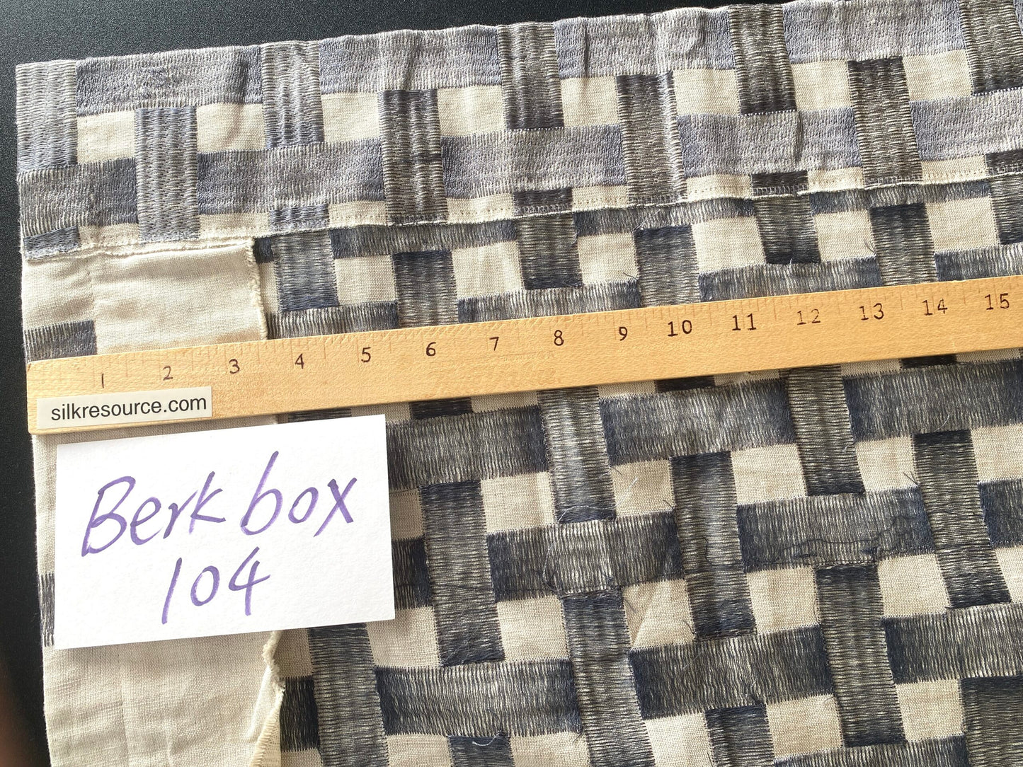 70 Berkbox104 Square Scalamandre Grey Watkins 2.4Yards Grillwork in Blue Linen Embroidery MSRP USD 300+/y