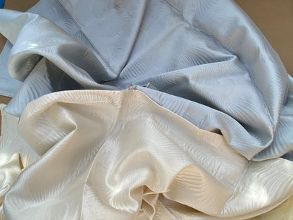 6 Berkbox96 Length Scalamandre Nautilo Eggshell 1.4yd White 1.5y Blue  Jacquard, Bird , Animal/ocean MSRP USD 302/y