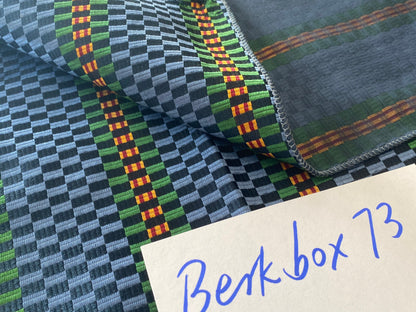 32 Berkbox73 Square Silk by Old World Weavers Plutarco Dark Sapphire Blue Jacquard Plaid Texture MSRP USD 200+/y