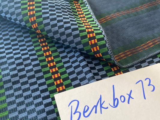 32 Berkbox73 Square Silk by Old World Weavers Plutarco Dark Sapphire Blue Jacquard Plaid Texture MSRP USD 200+/y